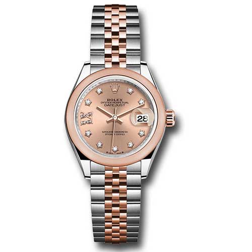 Rolex Datejust Lady - Steel and Gold Pink Gold - Domed Bezel - Jubilee