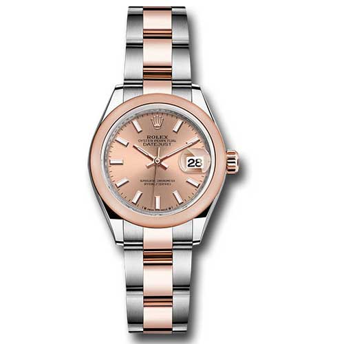 Rolex Datejust Lady - Steel and Gold Pink Gold - Domed Bezel - Oyster