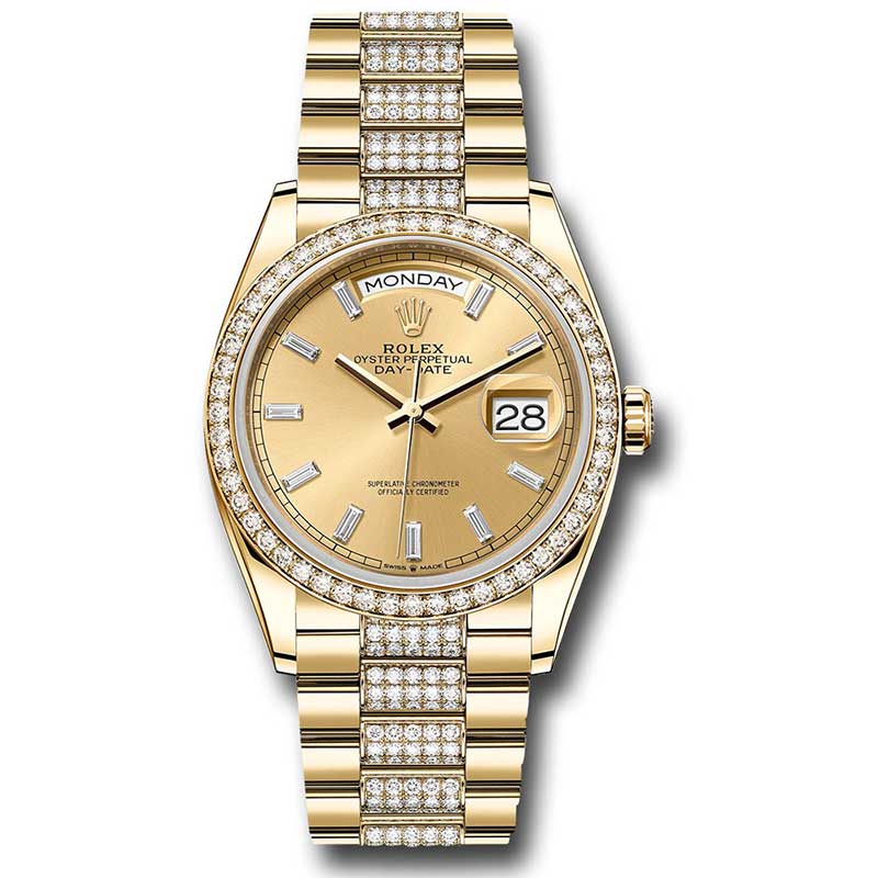 Rolex Day-Date President Yellow Gold - 52 Dia Bezel - Diamond President