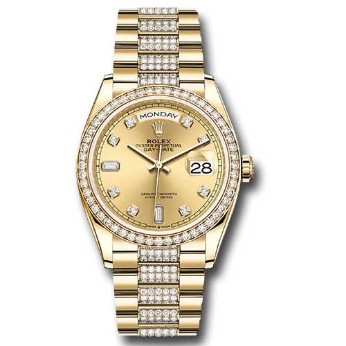 Rolex Day-Date President Yellow Gold - 52 Dia Bezel - Diamond President