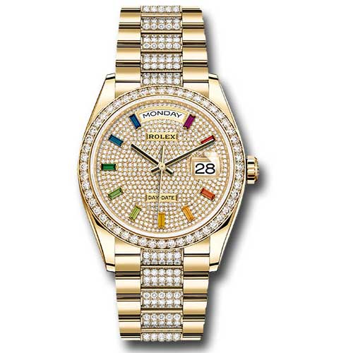 Rolex Day-Date President Yellow Gold - 52 Dia Bezel - Diamond President