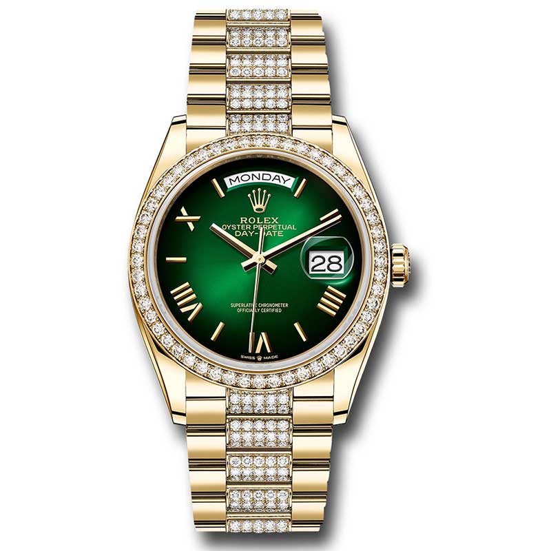 Rolex Day-Date President Yellow Gold - 52 Dia Bezel - Diamond President