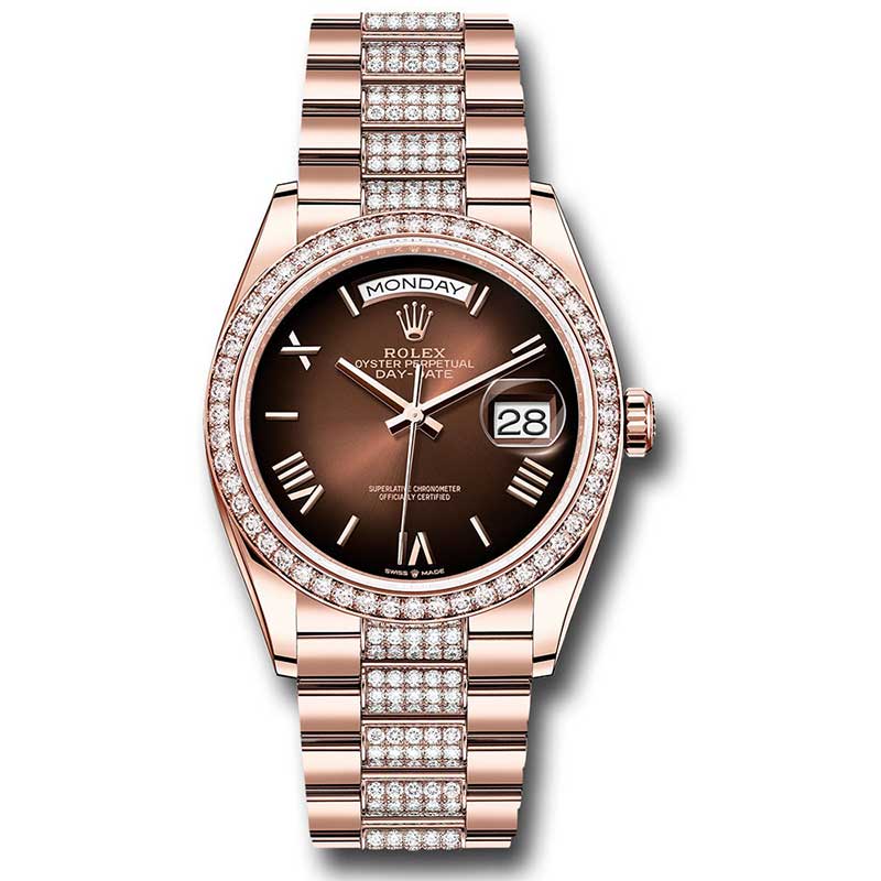 Rolex Everose Gold - 52 Diamond Bezel - Diamond President