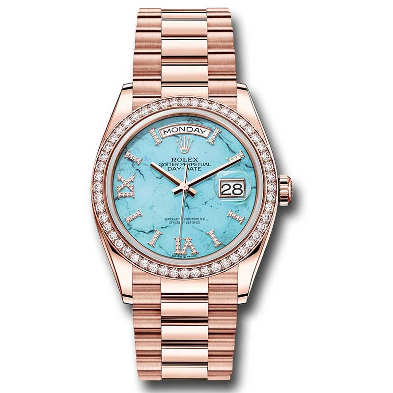 Rolex Everose Gold - 52 Diamond Bezel - President
