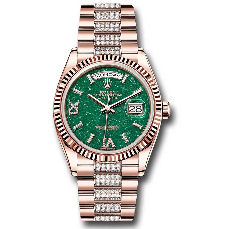 Rolex Everose Gold - Fluted Bezel - Diamond President