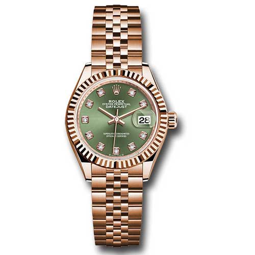 Rolex Lady Datejust 28 - Pink Gold - Fluted Bezel - Jubilee