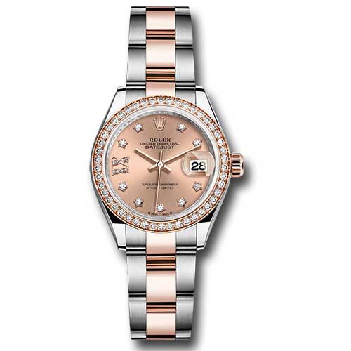 Rolex Lady Datejust 28 - Stainless Steel & Rose Gold - Diamond Bezel - Oyster
