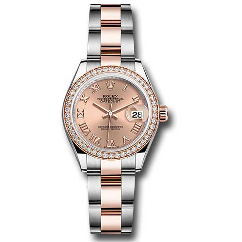Rolex Lady Datejust 28 - Stainless Steel & Rose Gold - Diamond Bezel - Oyster