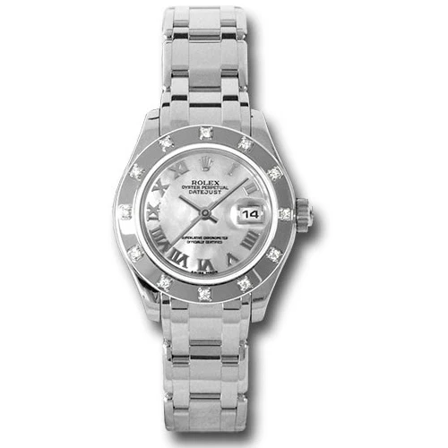 Rolex Watches - Datejust Pearlmaster Lady White Gold - 12 Diamond Bezel