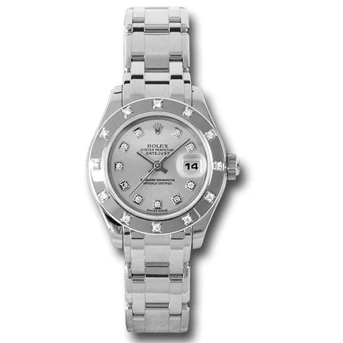 Rolex Watches - Datejust Pearlmaster Lady White Gold - 12 Diamond Bezel