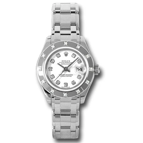 Rolex Watches - Datejust Pearlmaster Lady White Gold - 12 Diamond Bezel