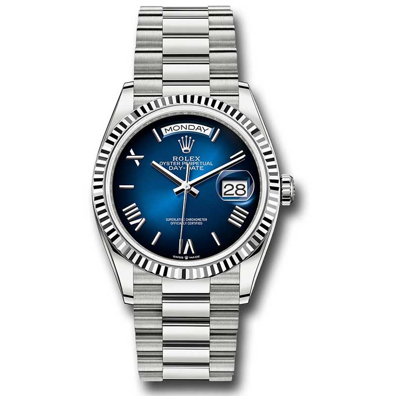 Rolex White Gold - Fluted Bezel - President