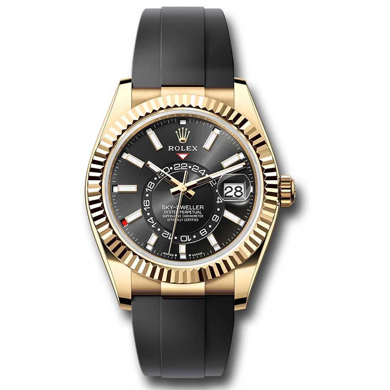 Rolex Yellow Gold Sky-Dweller - White Index Dial - Oysterflex Bracelet