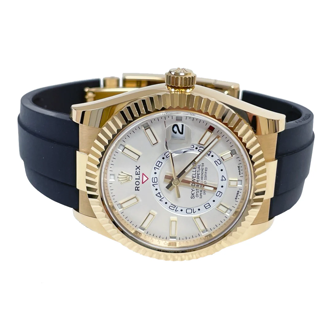 Rolex Yellow Gold Sky-Dweller - White Index Dial - Oysterflex Bracelet - Image 5